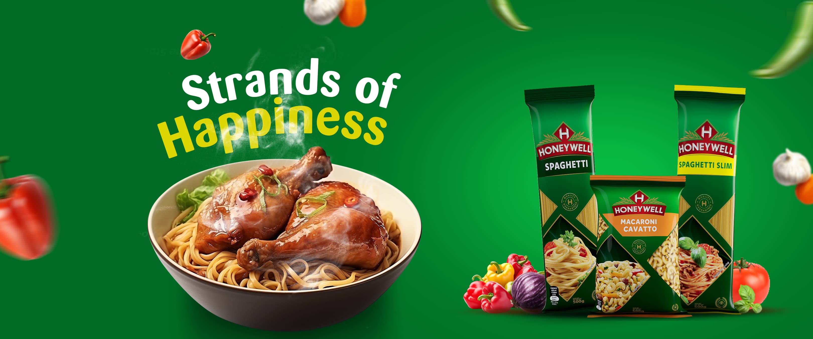 Strands of Happiness - Honeywell Spaghetti and Macaroni with fresh ingredients